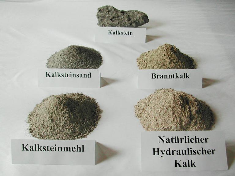 Verschiedene Kalkprodukte. Verschiedene Kalkprodukte.